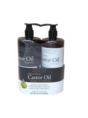 SJ Beauty Co Replenishing Castor Oil Shampoo & Conditioner Set 64 Fl Oz